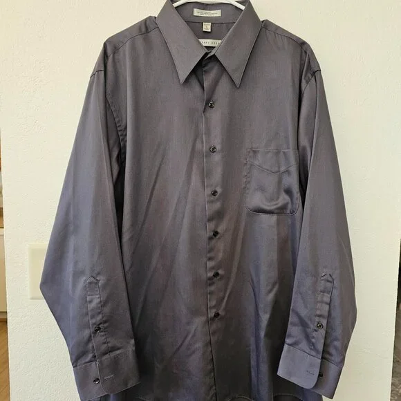 geoffrey beene wrinkle free dress shirts Geoffrey Beene Wrinkle Free White Long Sleeve Button Down Dress Shirt 15.5  32/33